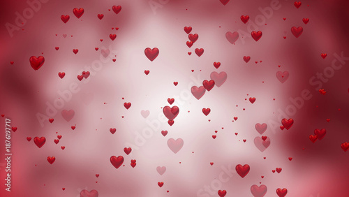 Floating Red 3D Hearts Background – Romantic Love Overlay