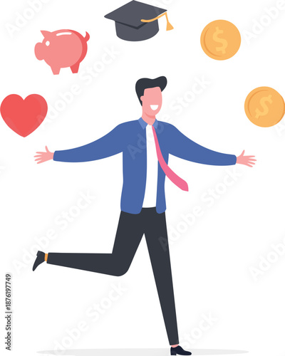 Employee benefits and compensation advantage, reward or bonus payment to motivate employee concept, business people with benefits, scholarship, bonus, salary increase and health insurance. 