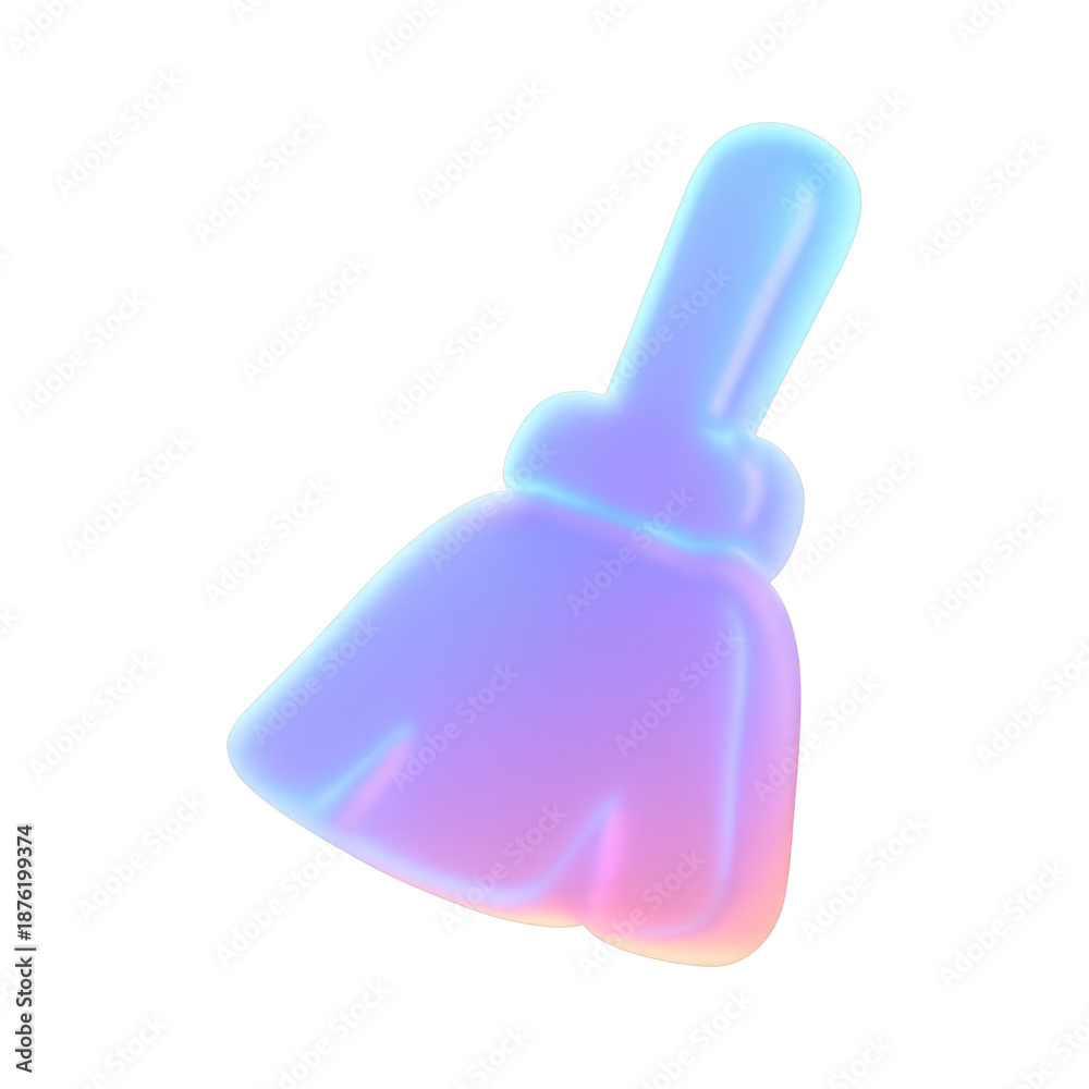 Fototapeta premium PNG Colorful gradient broom illustration.