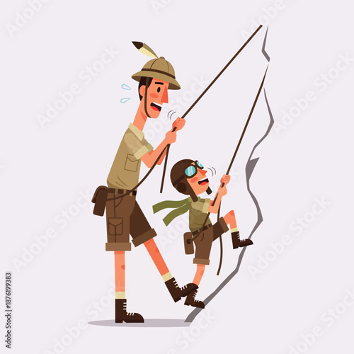 Climbing Adventure with Dad and Son