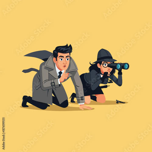 Detective Team Secret Mission Surveillance