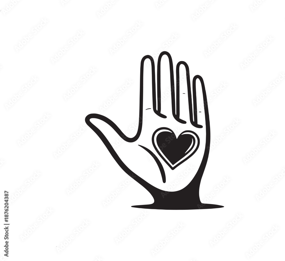 Obraz premium Hand sign icon vector illustration