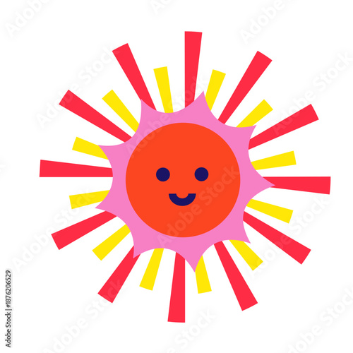 笑顔の太陽のかわいいキャラクターイラスト