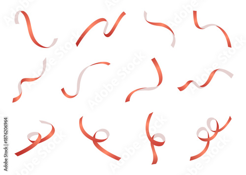 テープ、リボンのセット、デコレーション素材、赤色