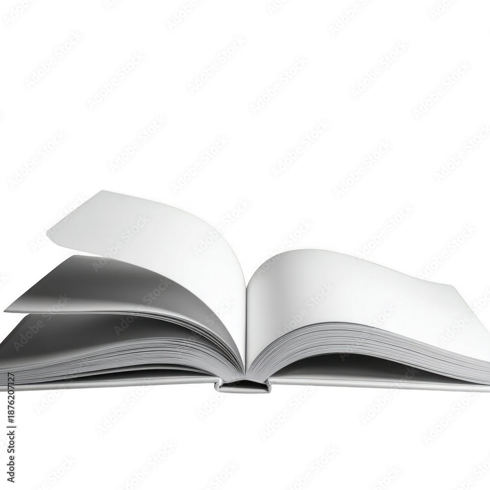 Fototapeta premium Open book pages isolated on transparent background isolated on transparent background
