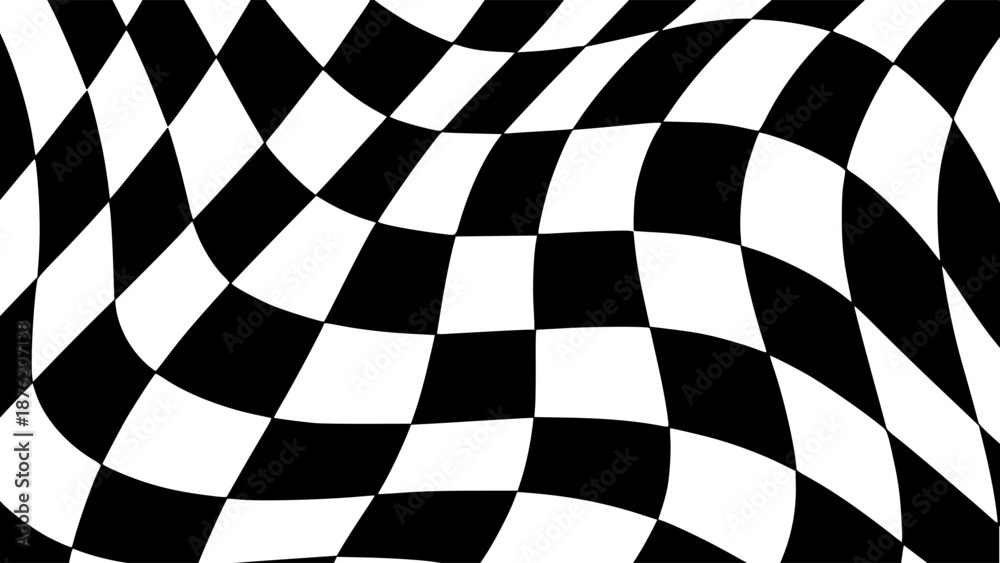 Obraz premium Abstract black white hypnotic pattern background flat color vector illustration template design