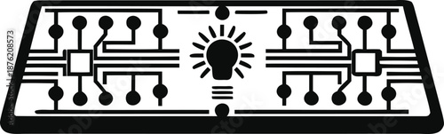 Innovative technology circuit board with lightbulb concept