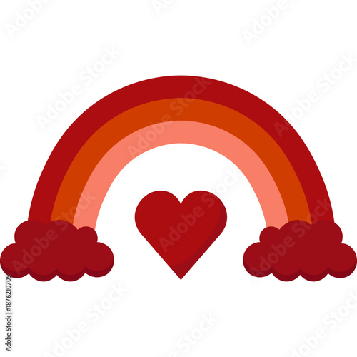 Rainbow Valentines Day Illustration