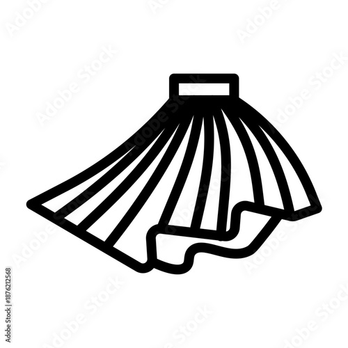 Barber Cape Vector Line Icon Design