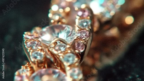 Close up of sparkling gemstone jewelry with brilliant colors and textures