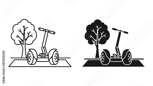 Segway Vector Illustrations - Black and White Designs