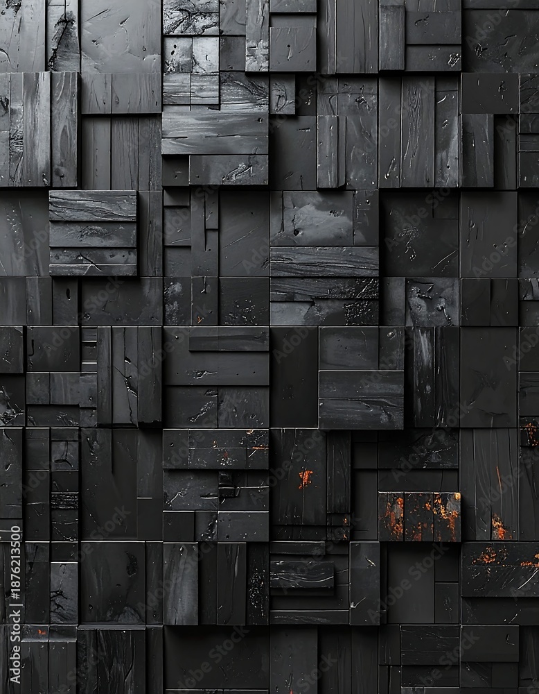 custom made wallpaper toronto digitalA dark grey abstract wall composed of numerous rectangular blocks