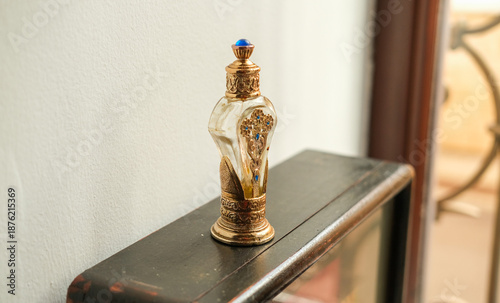 Photos Holy Oil of Myrrh, Sacred Chrism in a bottle.