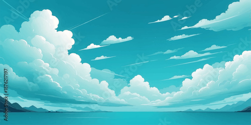 Serene sky scene with soft clouds and light blue color palette