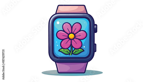 Smartwatch with Flower Display - A Blend of Technology and Nature.