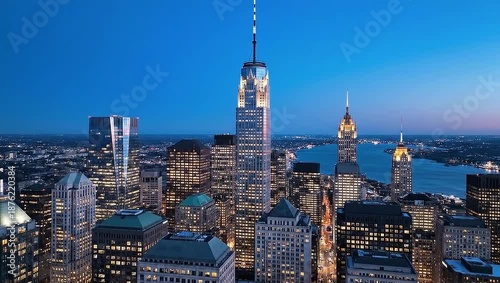 New York City Skyline at Dusk.