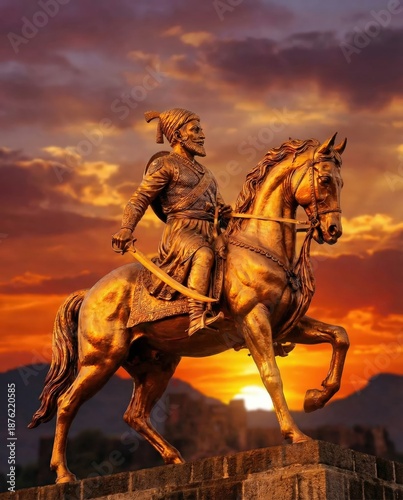 Wallpaper Mural Shivaji maharaj statue on horse.
 Torontodigital.ca