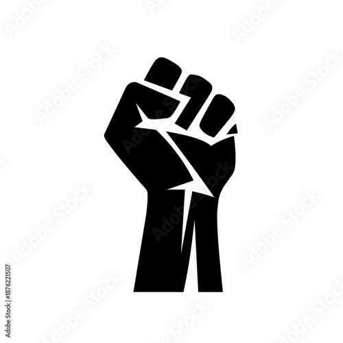 Black Raised Fist Symbol of Power Solidarity and Protest
