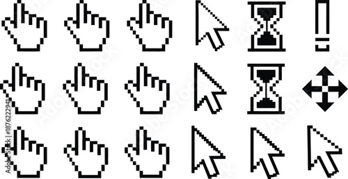 Pixel Cursor Icons Set