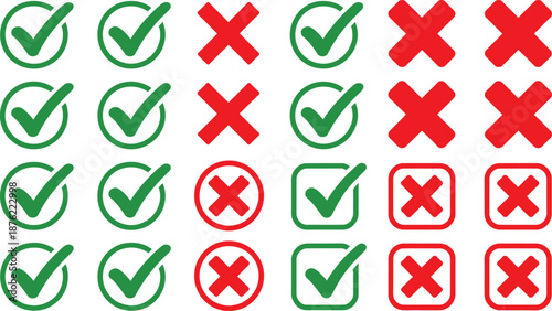 Checkmarks and Crosses Symbols