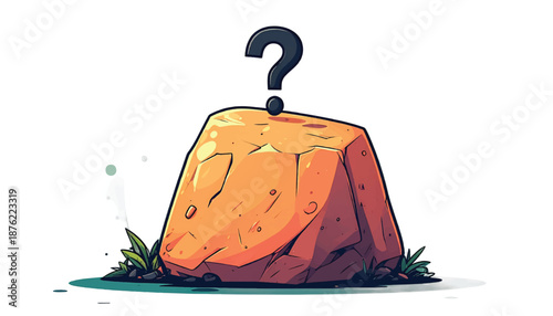 Mysterious Rock with Question Mark - Unveiling the Unknown.