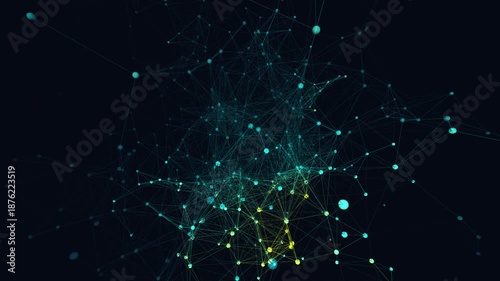 Abstract 3D neural network visualization featuring glowing synaptic connections in a thermal heatmap spectrum. Seamless loop of firing neurons and brain activity. 4K UHD.