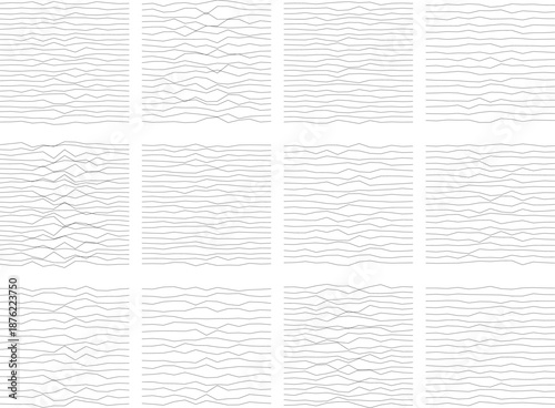Seamless Topographic Contour Line Backgrounds - 12 Vector Patterns