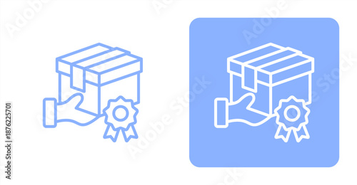 Brand Loyalty Line  Two-tone color and contrasting background icon illustration