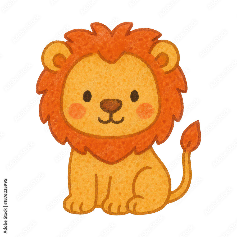 Fototapeta premium PNG Cute cartoon lion illustration.