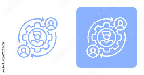 Turnover Line  Two-tone color and contrasting background icon illustration