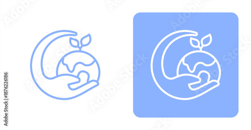 Environmental Issues Line  Two-tone color and contrasting background icon illustration