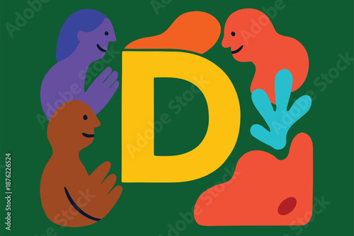 Typography of  D, d letter, 