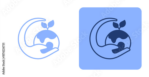 Environmental Issues Mixed  Two-tone color and contrasting background icon illustration