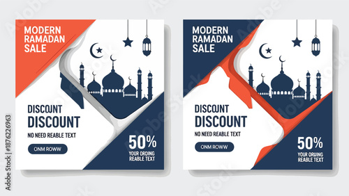 Modern Ramadan Sale Design Template for Social Media