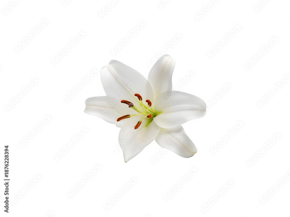 Fototapeta premium White lily flower isolated on transparent background png