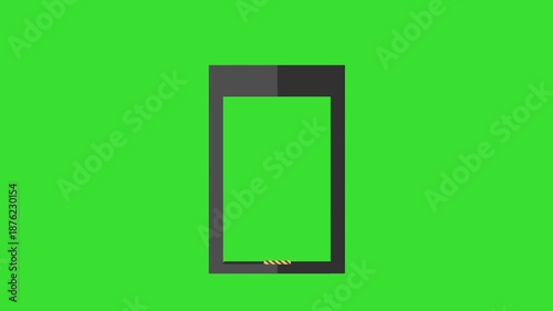 Security Scanner Icon 2D Animation on green screen background (Chroma key)