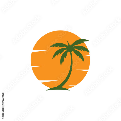 Palm tree leaf  illustration