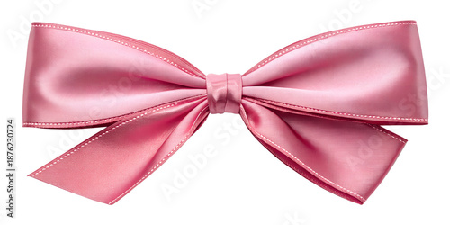 Pink bow isolated on transparent background