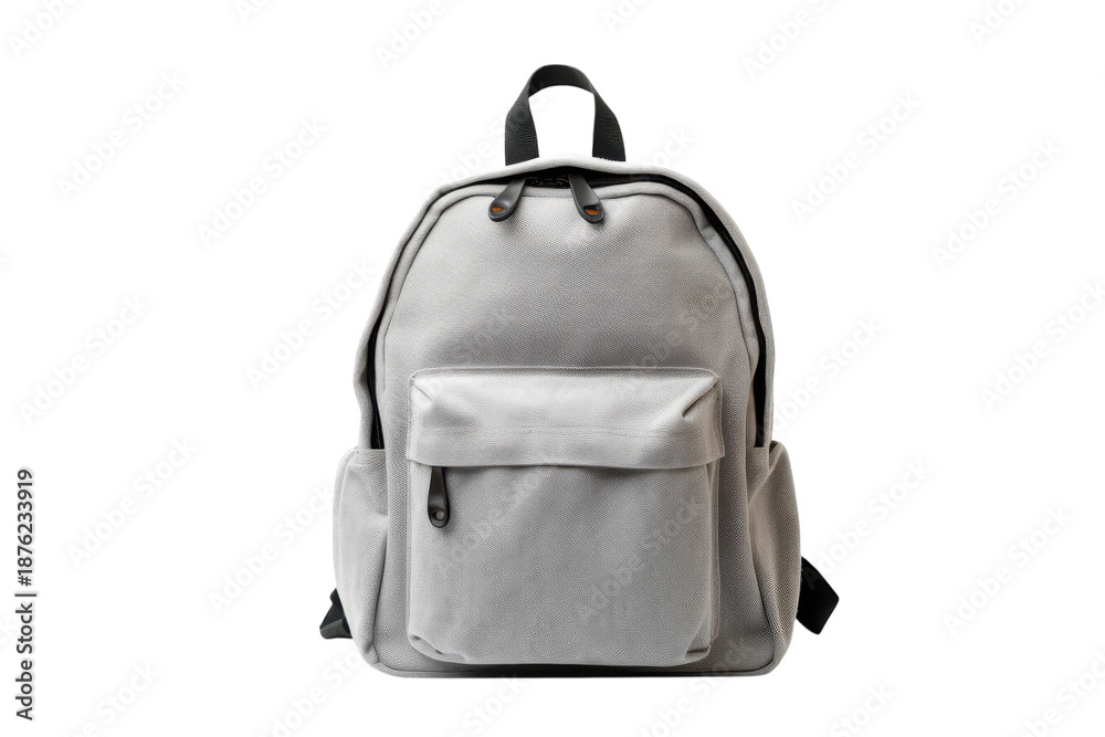 Fototapeta premium Grey Backpack Modern Design Soft Lighting Studio Shot for Outdoor Activities