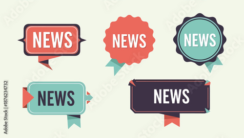 Colorful Sale and Discount Ribbon Banners Set