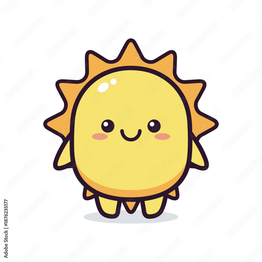 Obraz premium Adorable Cartoon Sun Character Illustration
