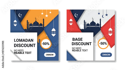 Colorful Sale and Discount Ribbon Banners Set