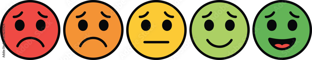 Fototapeta premium Emotion Faces in Different Colors