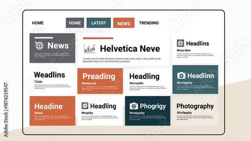 Modern Website Template Design Layout