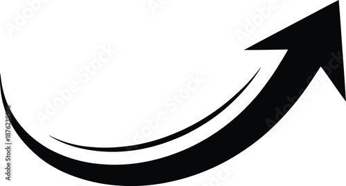 Minimalist arrow icon in black and white Vector