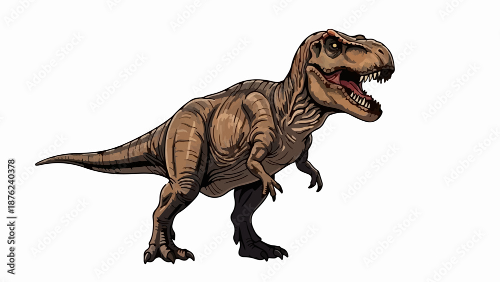 Obraz premium Terrifying Tyrannosaurus Rex pixel art, with sharp teeth and a powerful stance, ready to roar