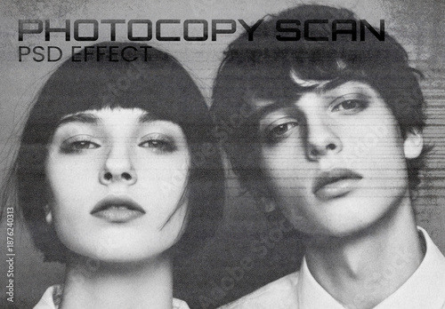 Photocopy Scan PSD Photo Effect