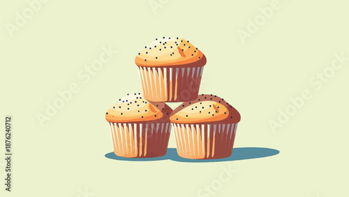 Three baked treats stacked in a pyramid formation