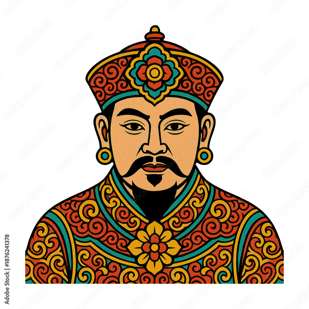Obraz premium PNG Traditional ornate emperor illustration.