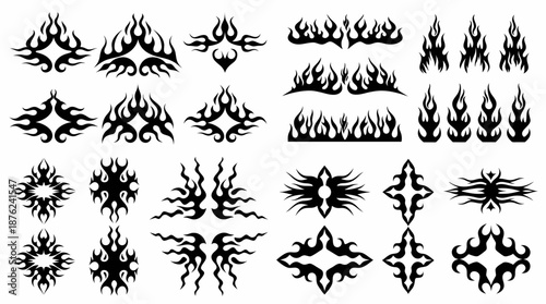 Collection of dynamic flame designs and patterns
